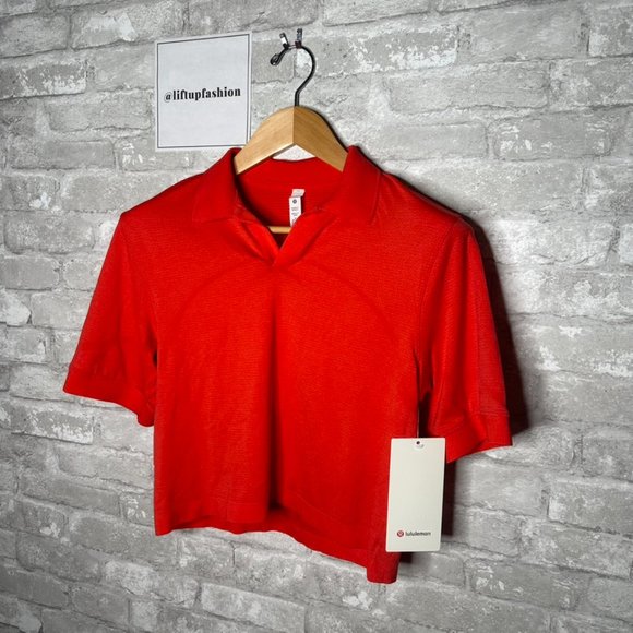 Lululemon Swiftly Tech Relaxed Fit Polo Shirt NWT Size 6 (Hot Heat/Red Glow) - Picture 2 of 11